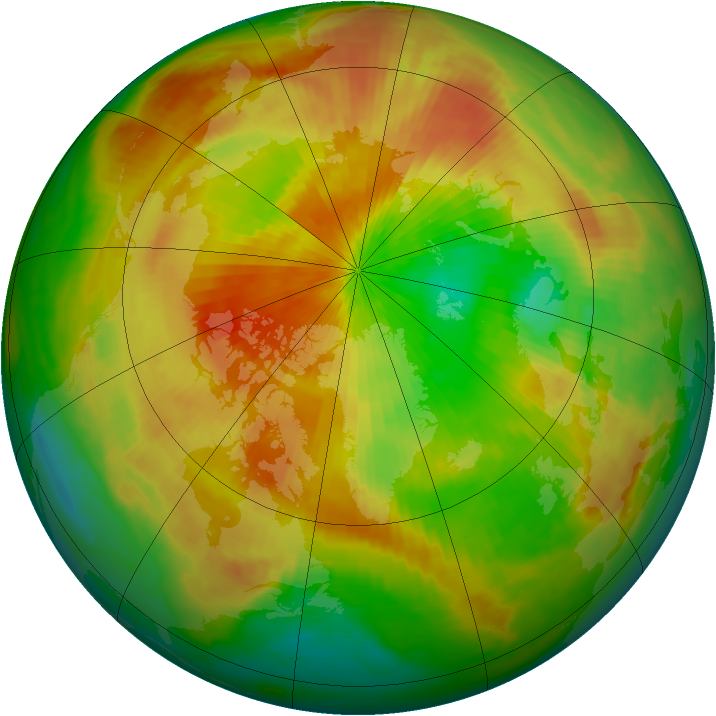 Arctic ozone map for 05 April 2000